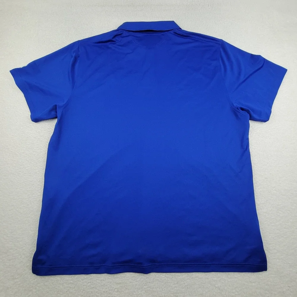 Under Armour Polo Shirt Mens 3XL Blue HeatGear Performance‎ Brandeis Logo Golf